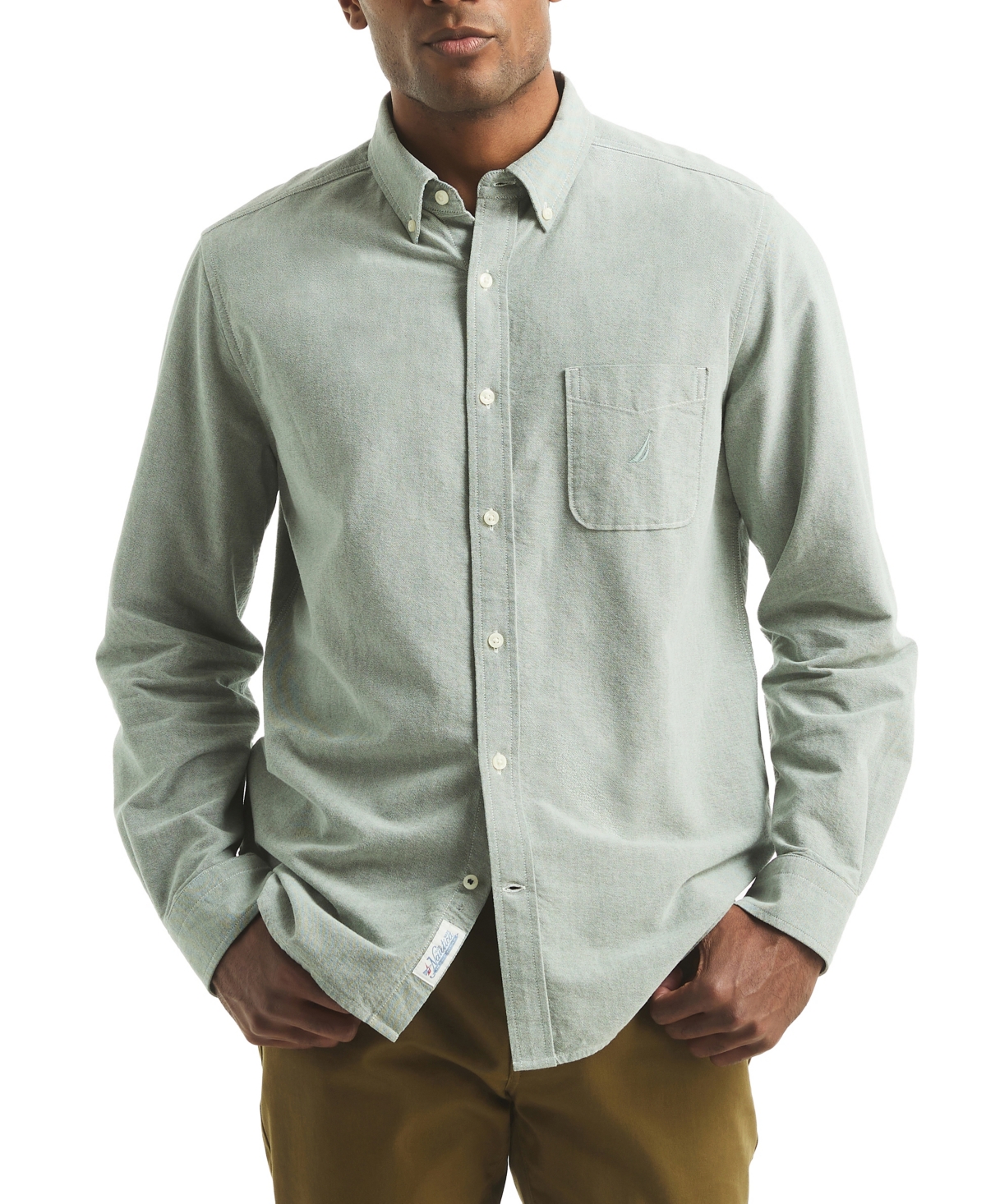 Nautica Mens Oxford Shirt In Gray