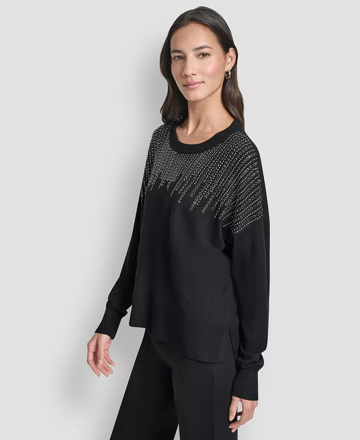 Women's Hotfix Fringe Long Sleeve Sweater - thumbnail 6