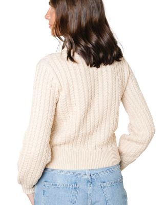 Women's Organic Peasant Sleeve Cable Sweater