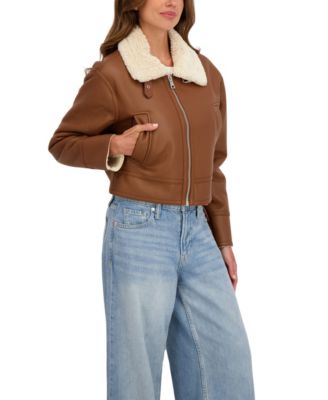 Women's Cropped Faux Shearling Jacket