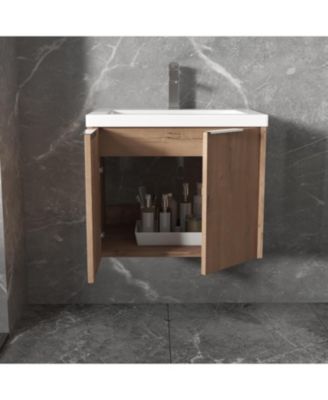 24 Inch Floating Bathroom Vanity with Sink and Soft-Close Doors for Small Spaces