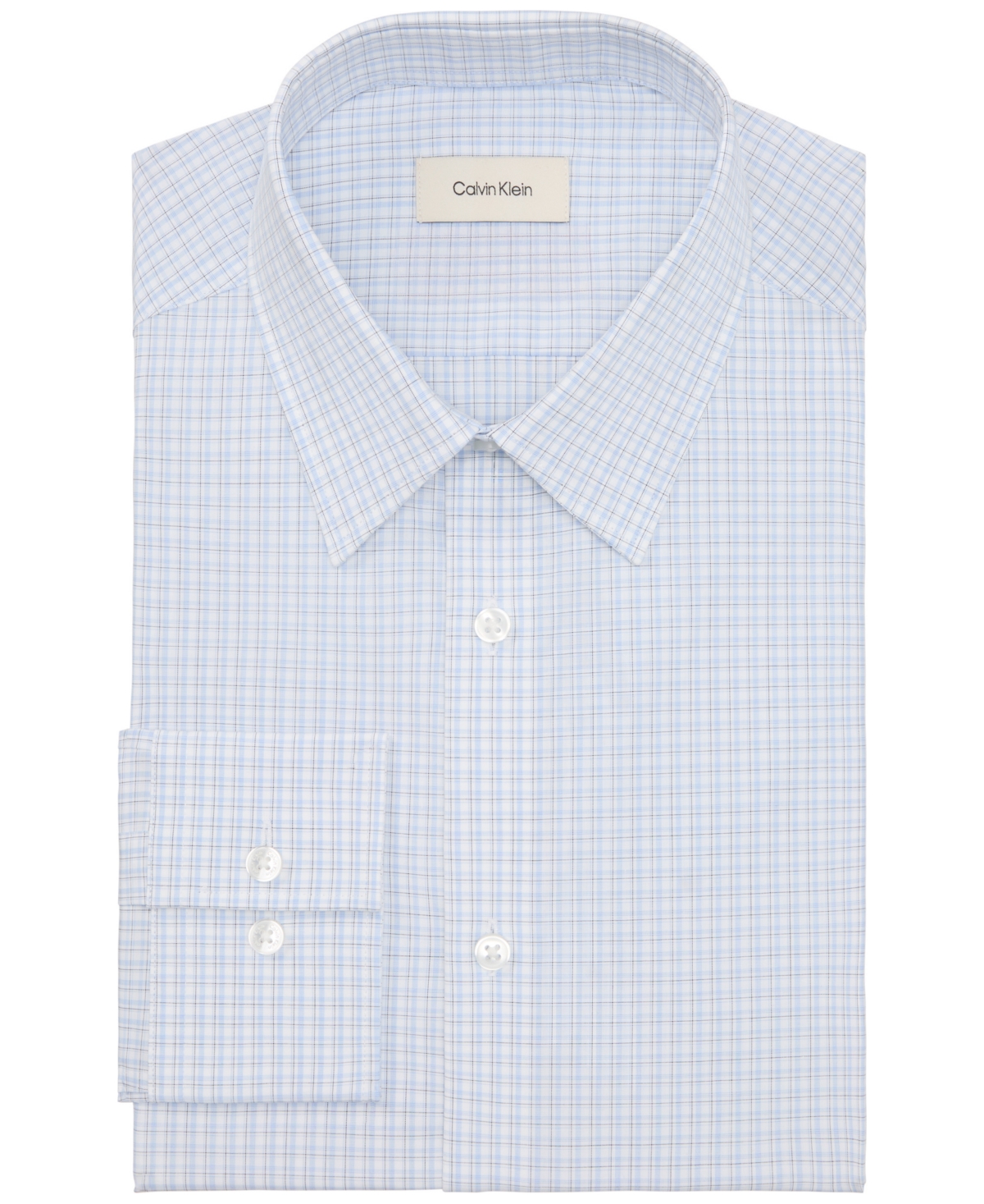 Calvin Klein Steel Dress Shirt Men Light Blue Slim Fit Button Up Fts9 In Blue