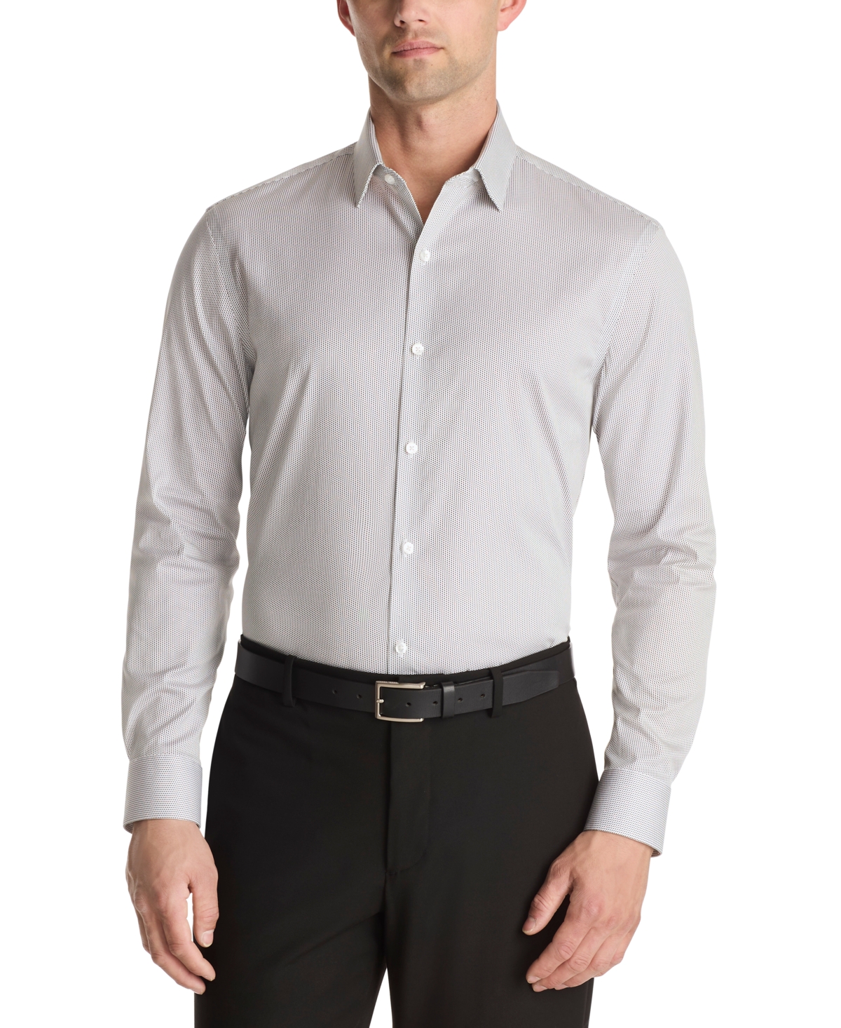 Calvin Klein Men's Button Down Collar Dress Shirt In White