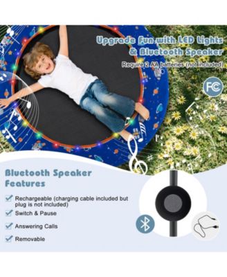 36-Inch Mini Trampoline with Colorful LED Lights and Bluetooth Speaker