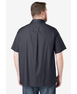 Big & Tall Solid Wrinkle-Resistant Short Sleeve Button Down