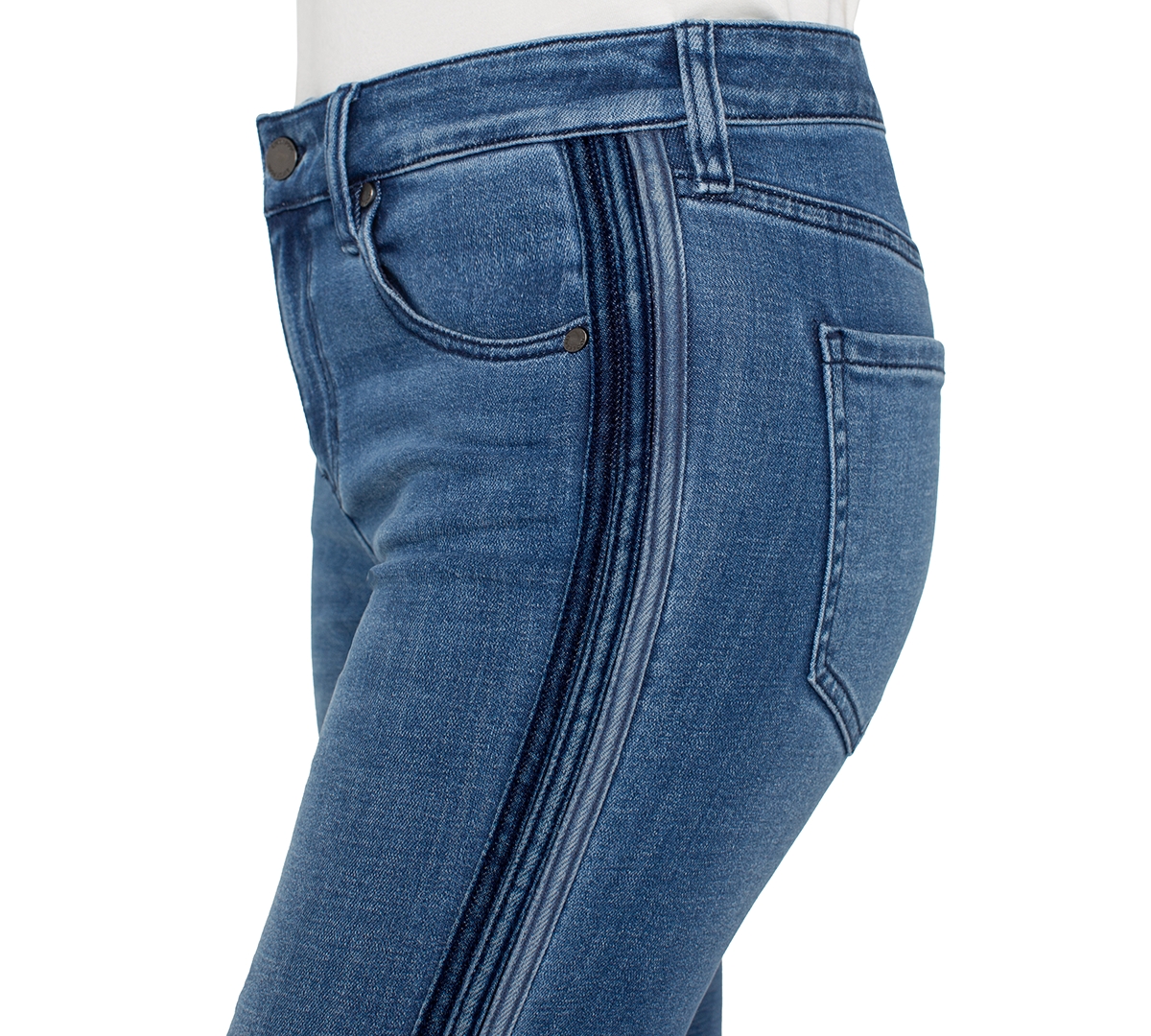 Liverpool Los Angeles Women's Hannah Flare Self Trim Jeans In Blue