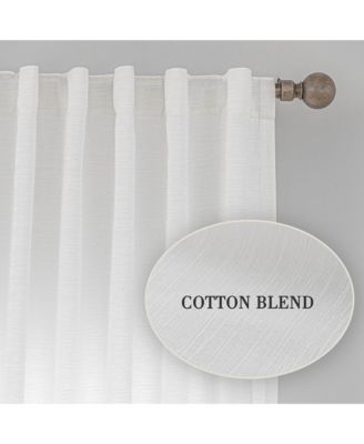 Cotton Blend Light Filtering Back Tab Curtains (2 Panels), 52"x108"