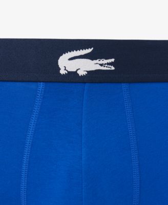 Men's Cotton Stretch Large-Crocodile Logo Trunks, 3-Pack
