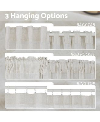 Extra Long Linen Blend Light Filtering Curtains for Living Room (2 Panels), 52"x108"