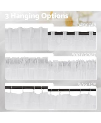 Linen Blend Light Filtering Curtains for Living Room (2 Panels), 52"x45"