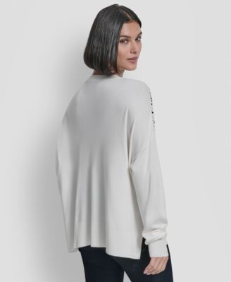 Women's Hotfix Fringe Long Sleeve Sweater