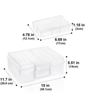 2 Pack Clear Durable Box with 16 Cases (4&amp;#x22; x 6&amp;#x22;) Organizers and Storage Cases - Great for Photo Organization and Craft Storage