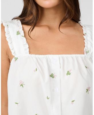 Women's Ruffle Button Front Tank Top