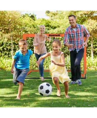Kids Soccer Goal Set of 2, 4x3FT Pop Up Backyard Goals with Training Kit - Includes Ball, Cones, Ladder & Targets