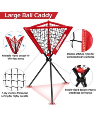 7x7ft Baseball & Softball Net - Pitching, Hitting & Batting Practice Set with Ball Collection System, Tee, 2 Strike Zones & Carry Bag