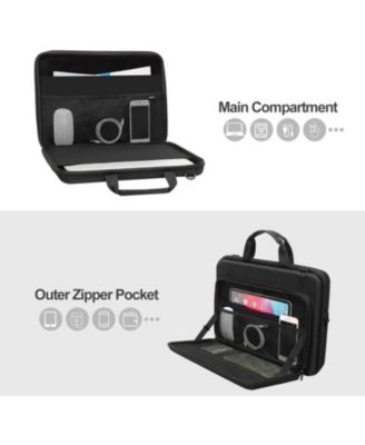 Black Hard Shell Laptop Case - 15-15.6 Inch Computer Bag, Compatible with MacBook, HP, Dell, Lenovo, Asus - 16 Inch Laptop Bag with Front Pocket