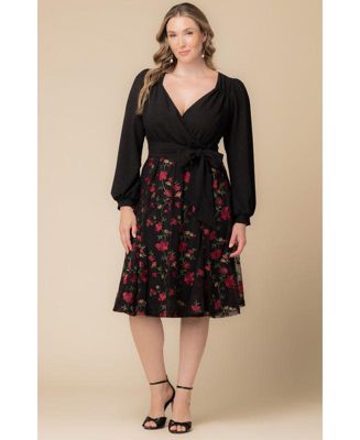 Plus Size Chelsea Embroidered Midi Cocktail Dress