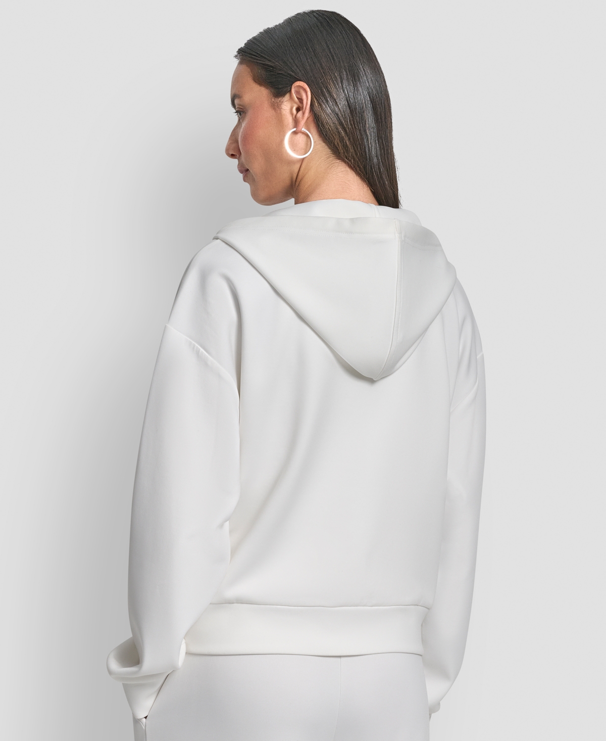 Dkny Women's Long Sleeve Zip-up Jacket In White