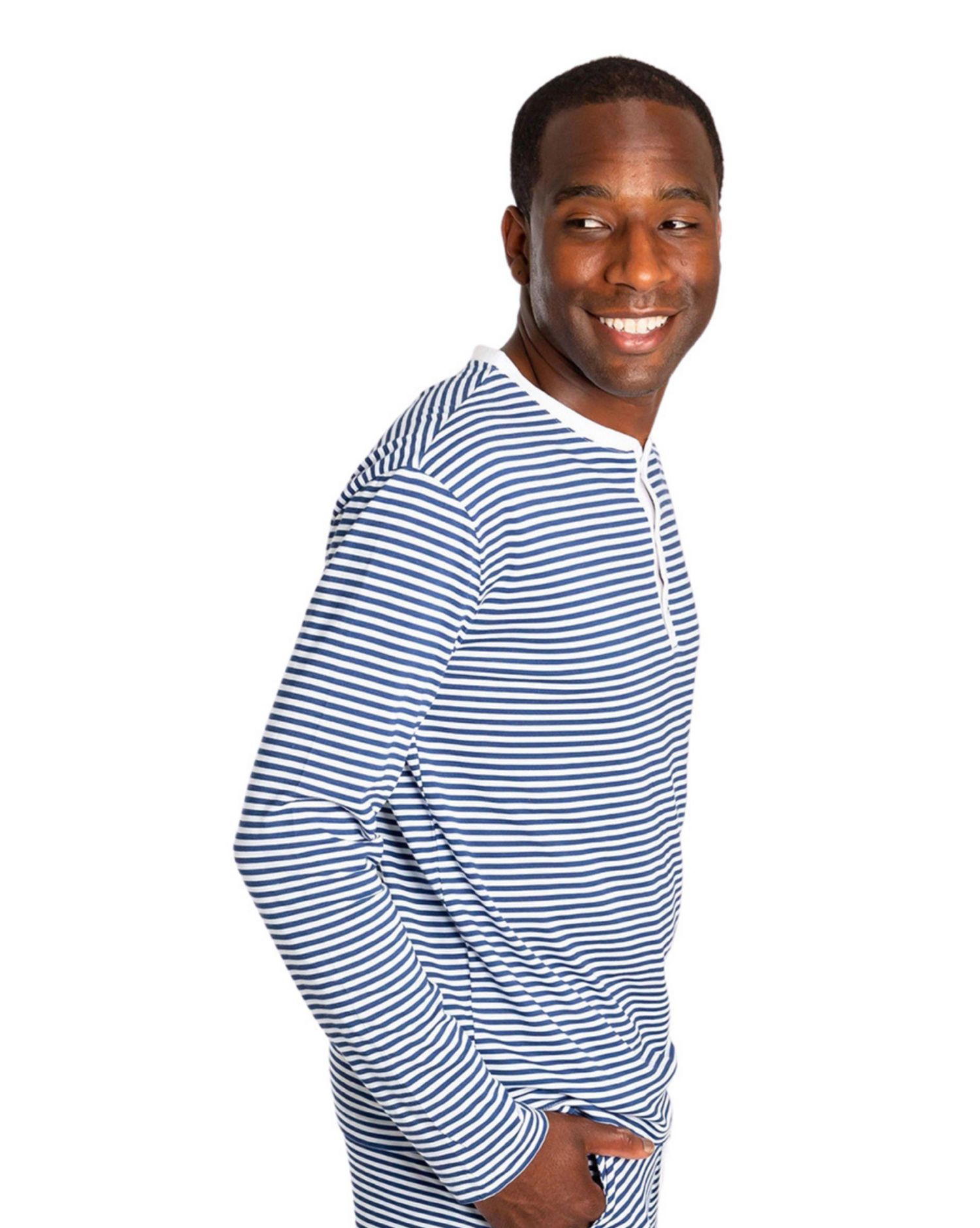 Men’s Organic Cotton Jersey Long Sleeve Pajama Henley Top