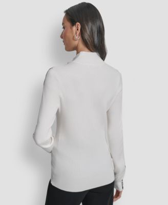 Women's Quarter Zip Mock Neck Sweater