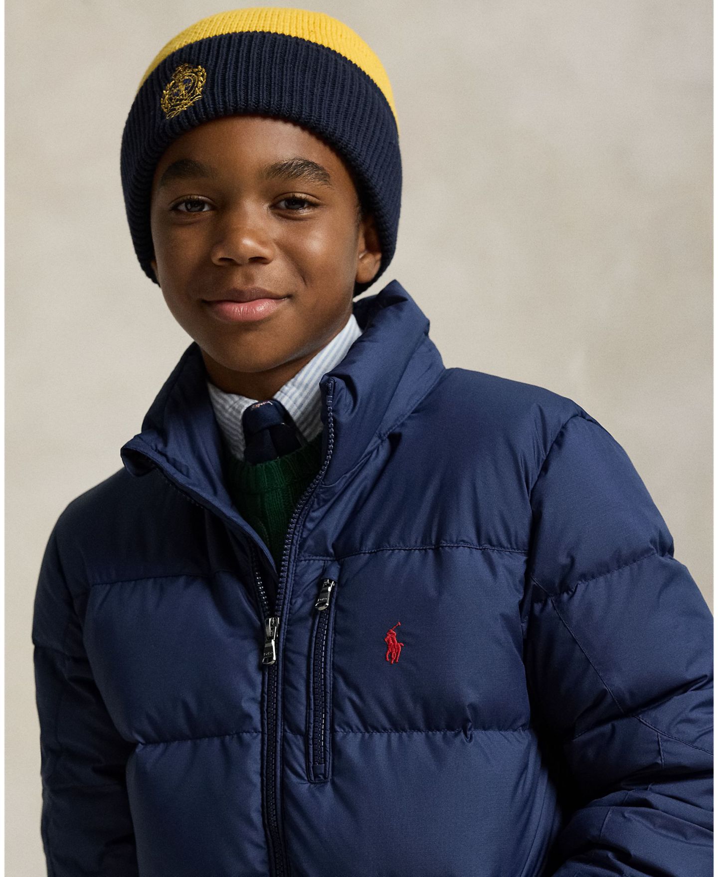 Куртка Polo Ralph Lauren Ripstop Down Hooded Jacket для мальчиков, цвет: Тёмно-синий — фото 2