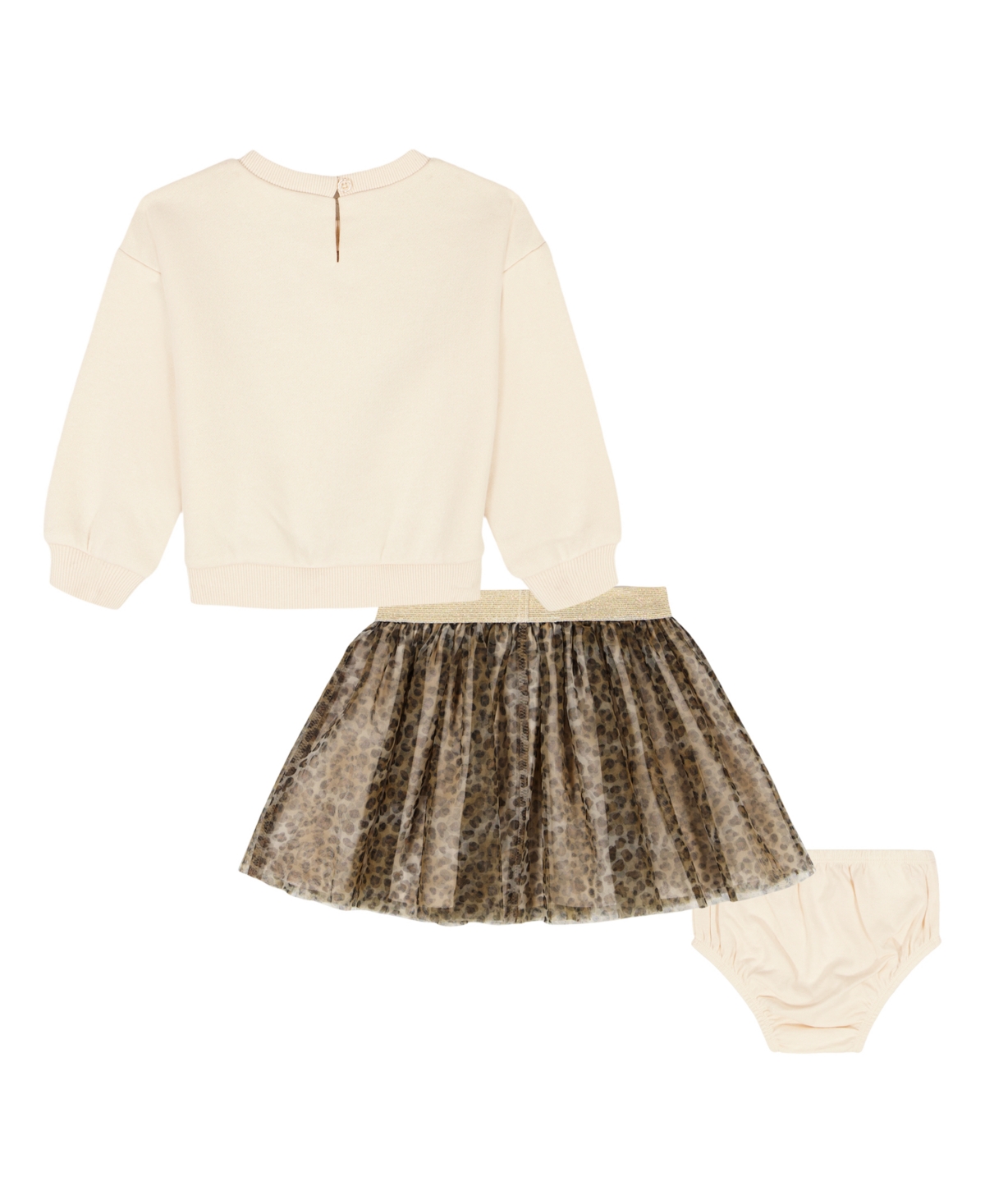 Kids Headquarters Toddler And Little Girls 3-piece Printed Skirt, Top And Bloomer Set In Gold