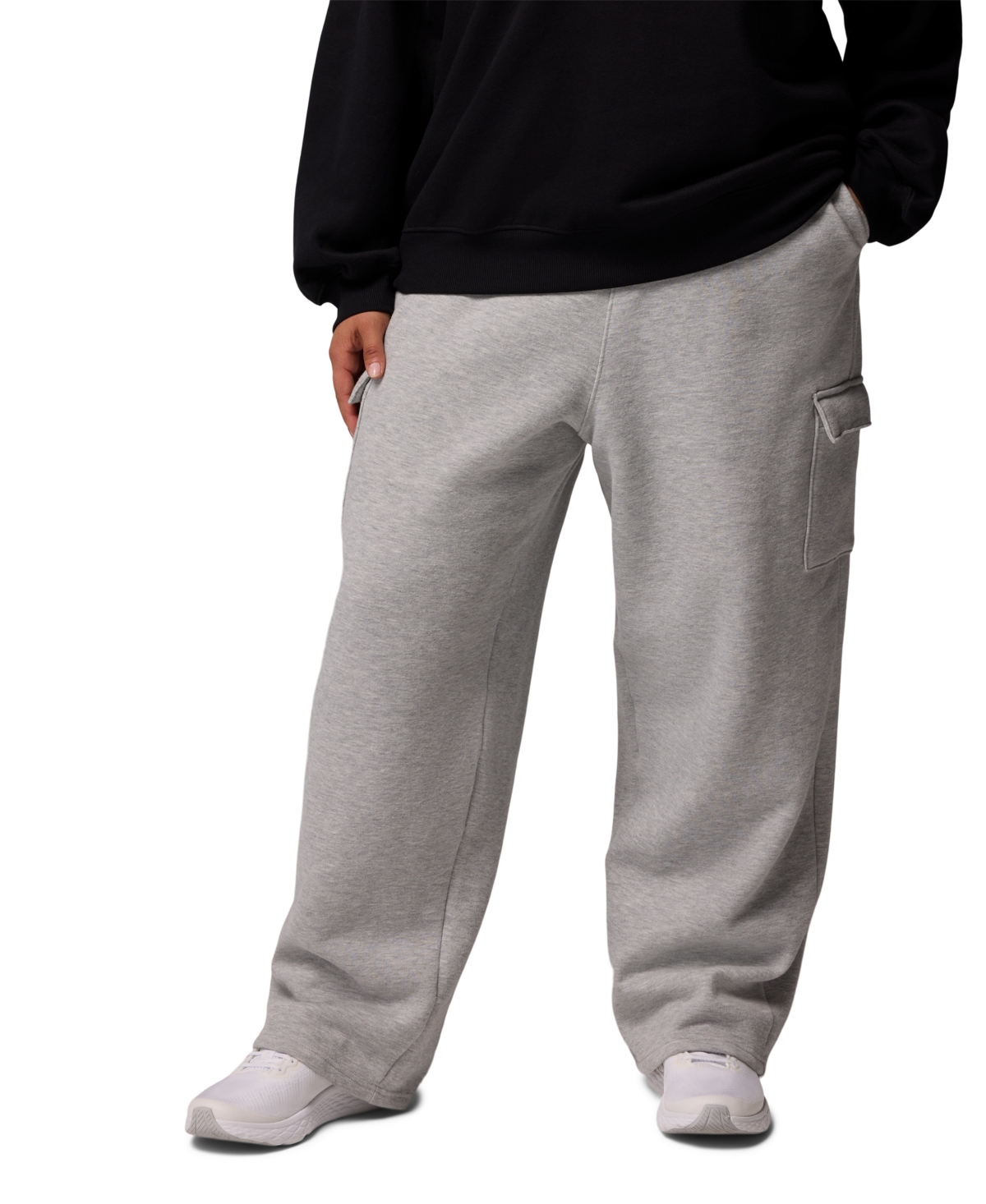 Columbia Plus Size Aldermore Fleece Cargo Pants In Black