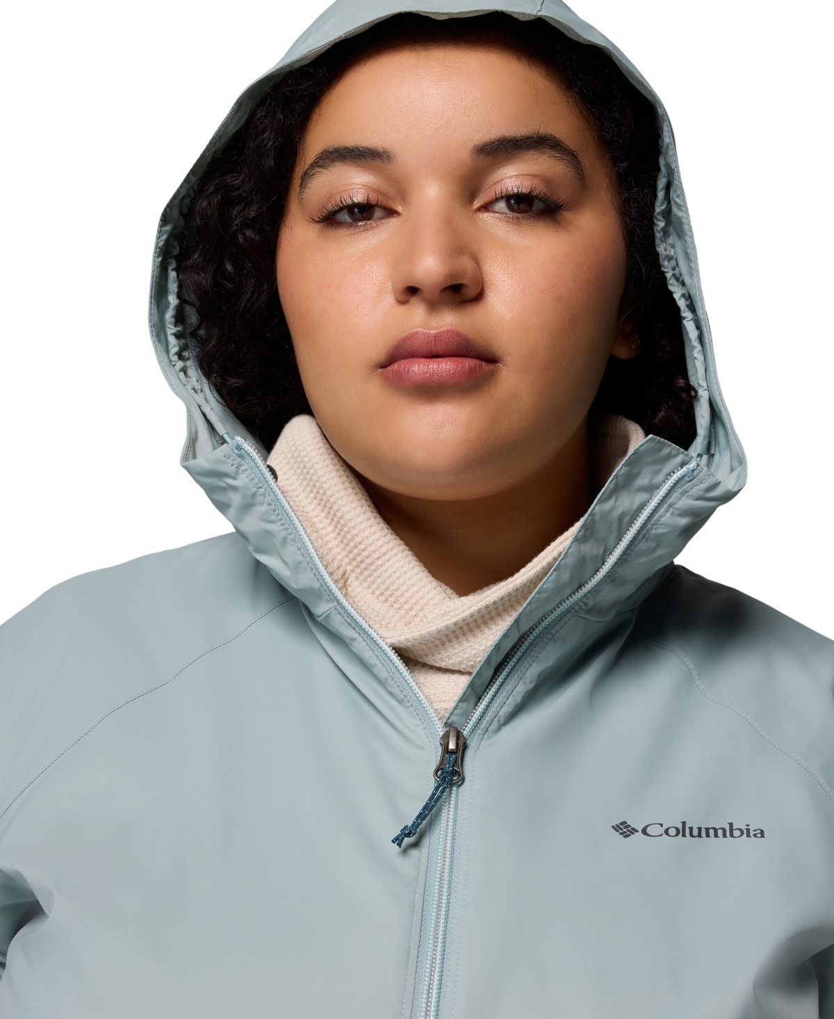Columbia Plus Size Switchback Lined Long Zipper Jacket In Blue