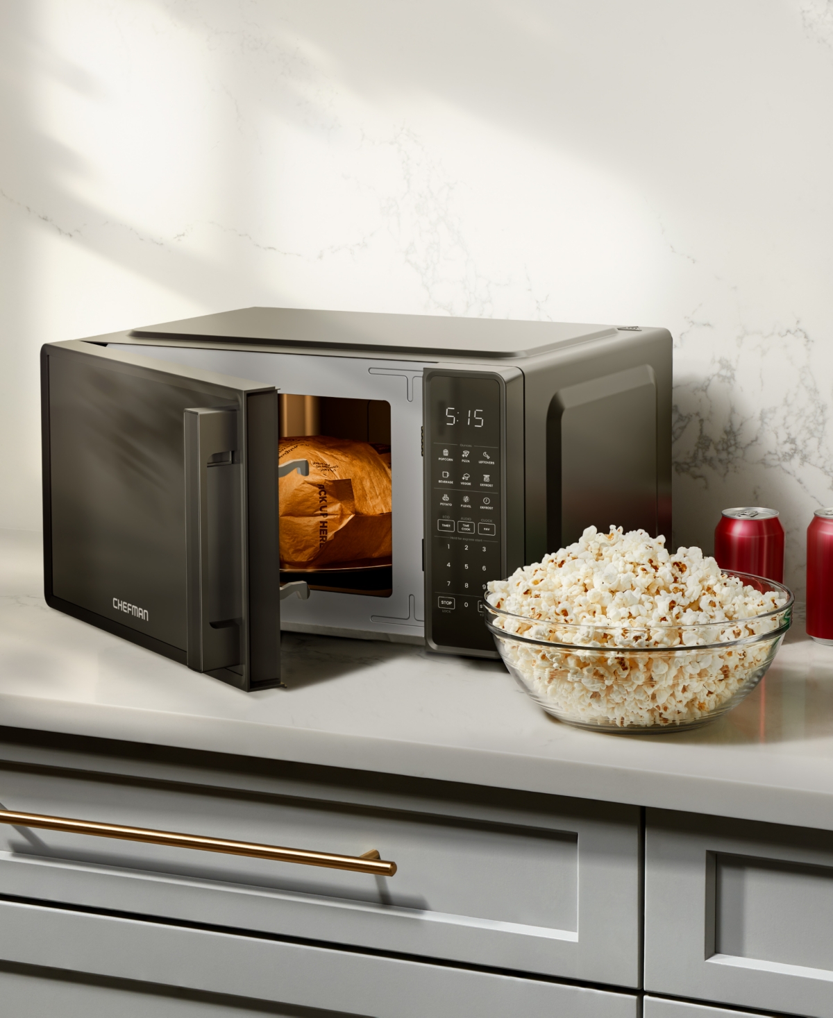Chefman Countertop 0.7 Cu. Ft. Microwave Oven In Black