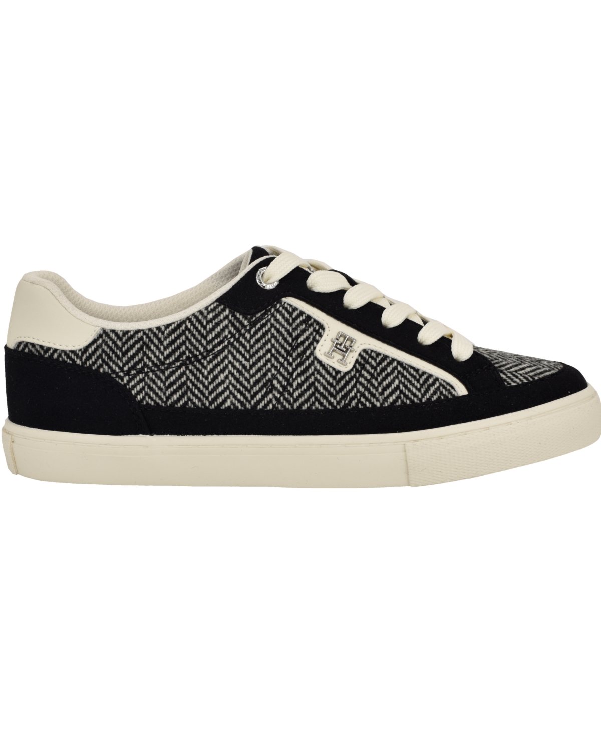 Tommy Hilfiger Women's Lencet Round Toe Lace-up Sneakers In Black