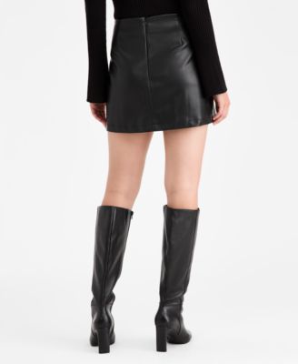 Women's Faux-Leather Fitted Mini Skirt, Macy's Exclusive