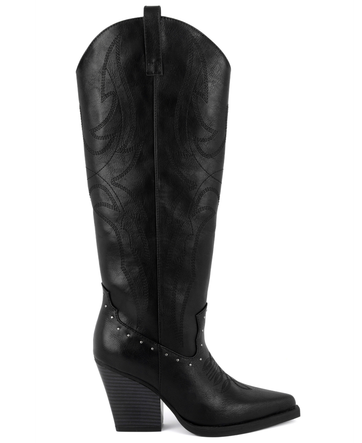 Sugar Women's Nails Studs Pointed Toe Boots In Black