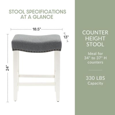 24" Upholstered Saddle Seat Counter Stool