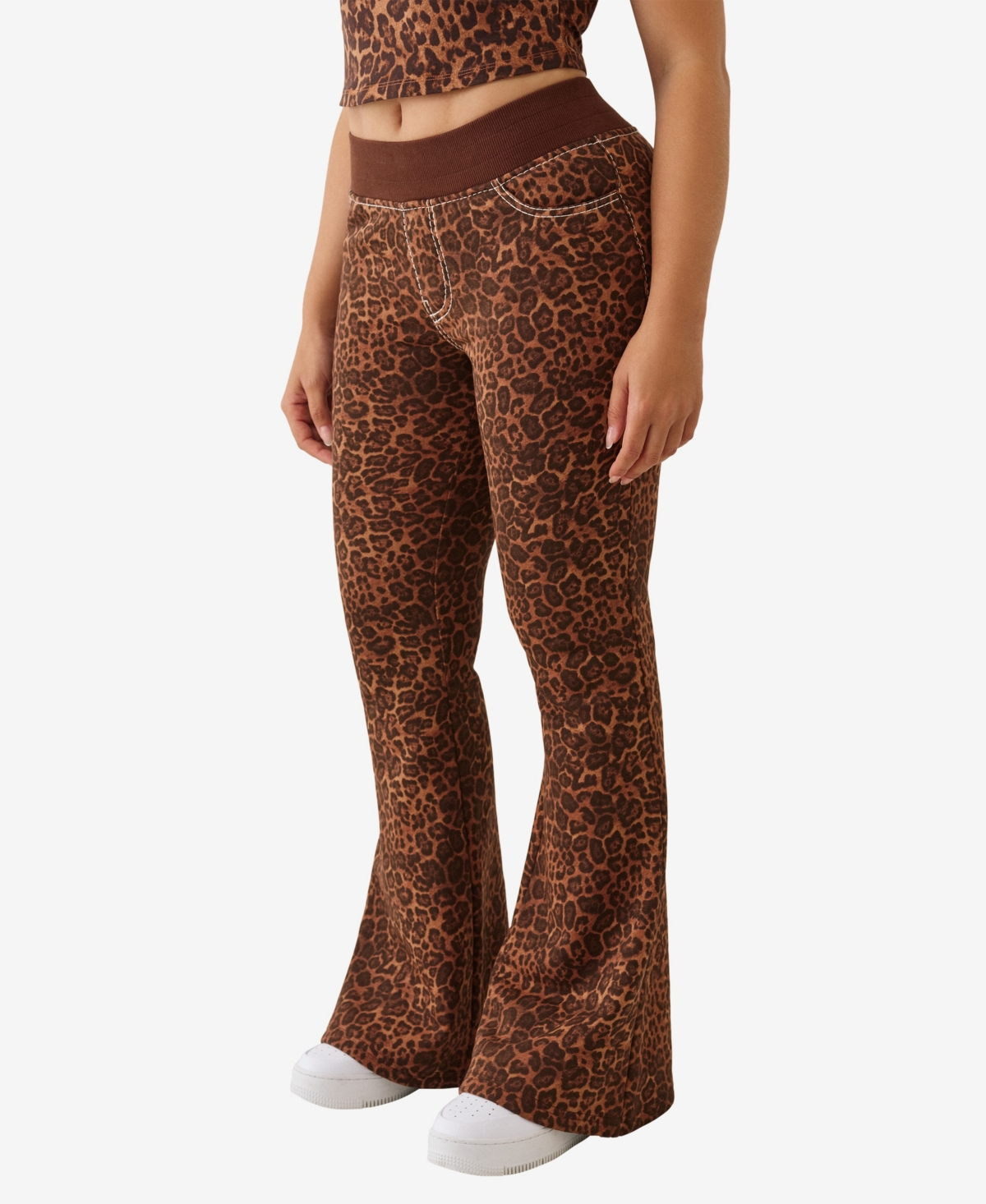 True Religion Leopard Print Flare Leg Jeans In Animal Print
