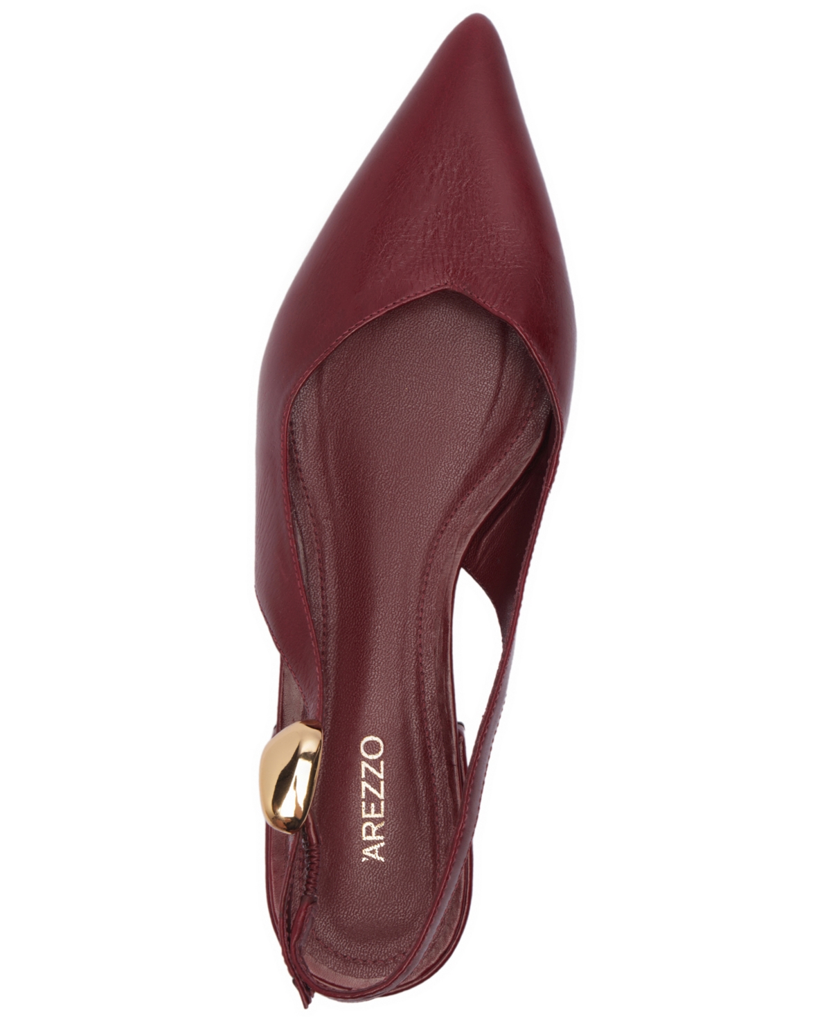Arezzo Farrah Slingback Pointed Toe Flat In Burgundy