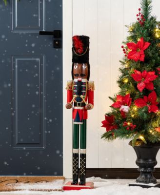 36.5" Wooden Christmas African Soldier Nutcracker