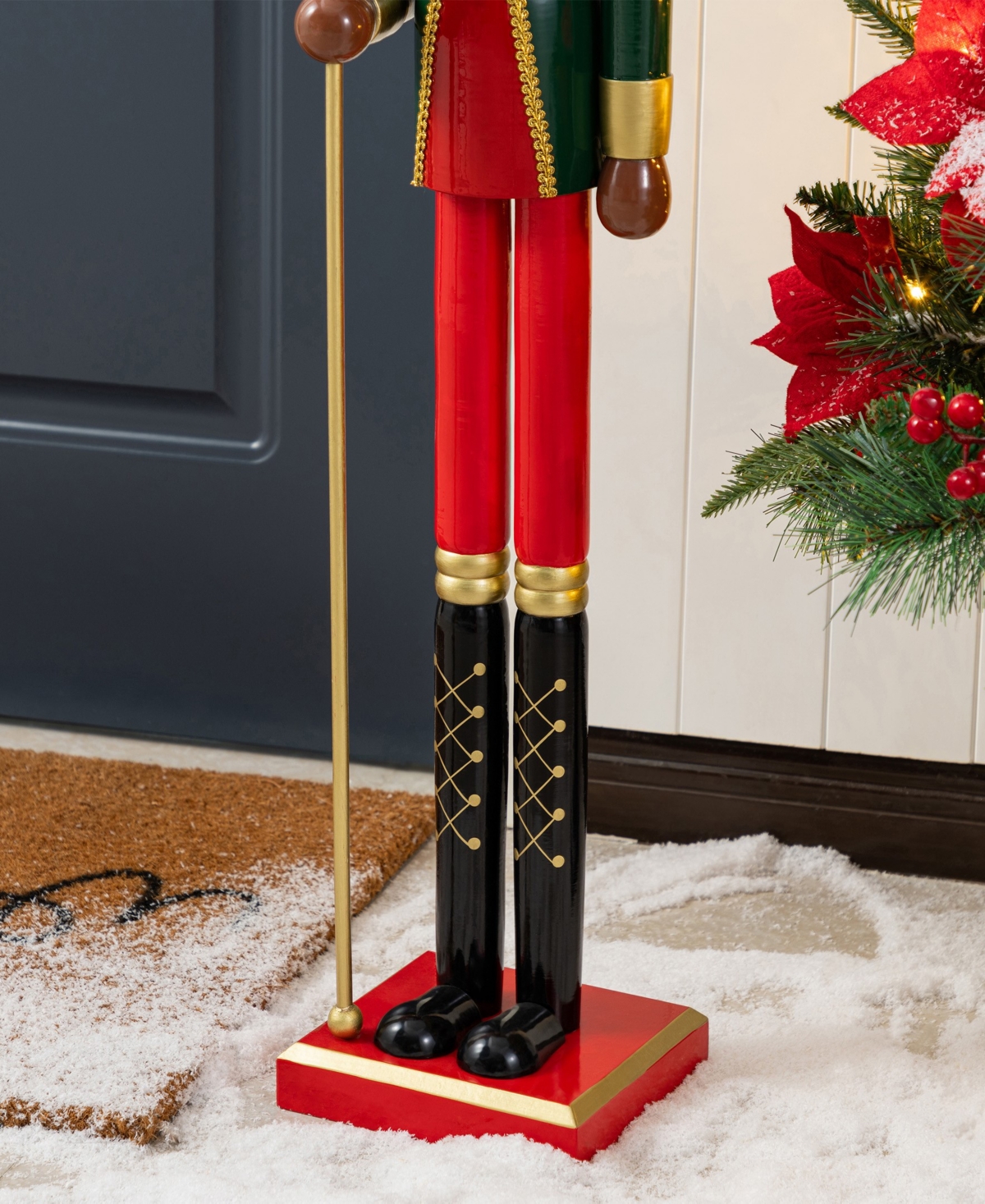 Glitzhome 42" Wooden Christmas African King Nutcracker In Multi