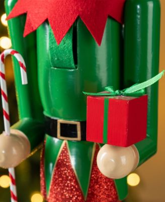 23.5" Wooden Christmas Elf Dog Nutcracker