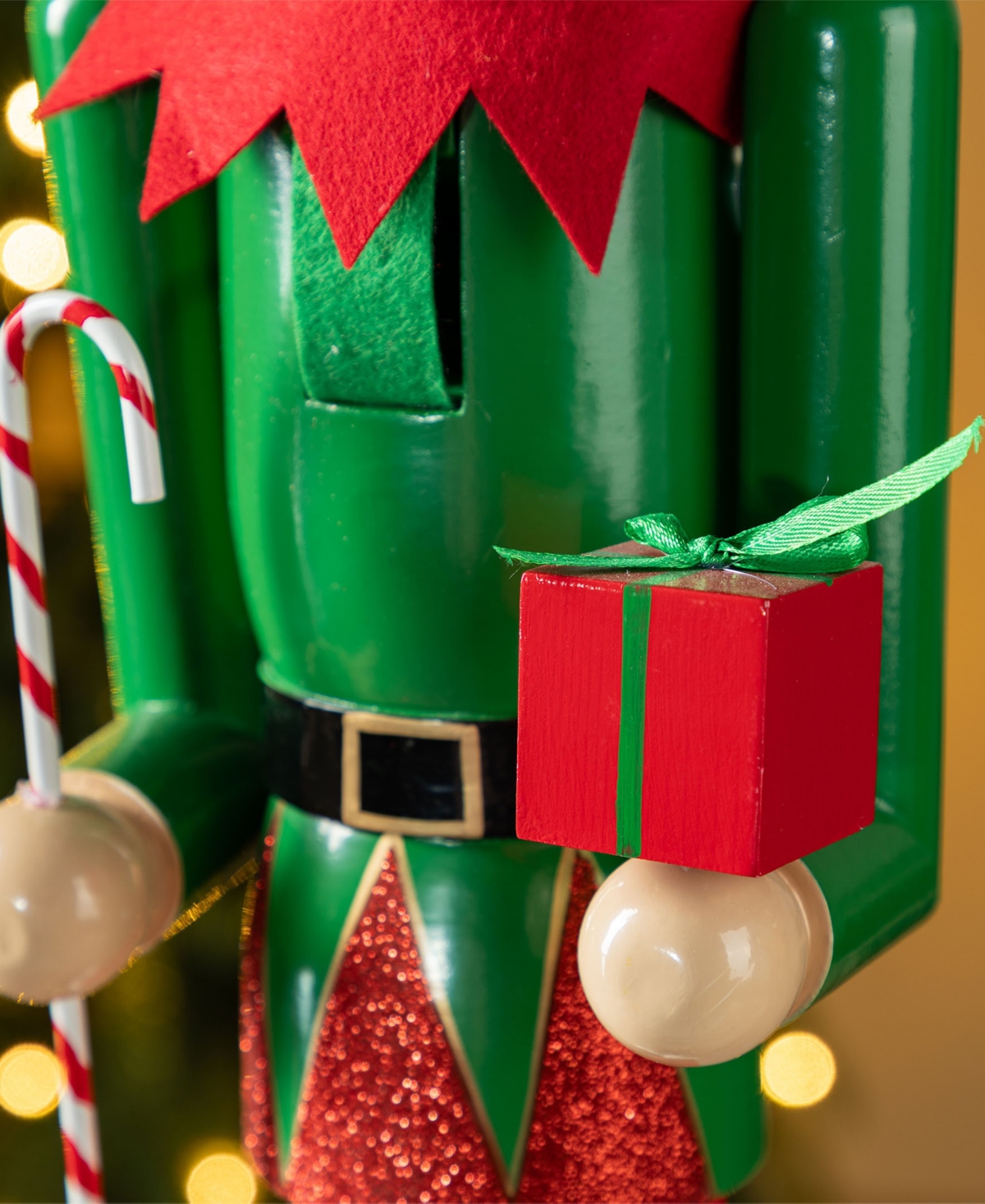 Glitzhome 23.5" Wooden Christmas Elf Dog Nutcracker In Multi