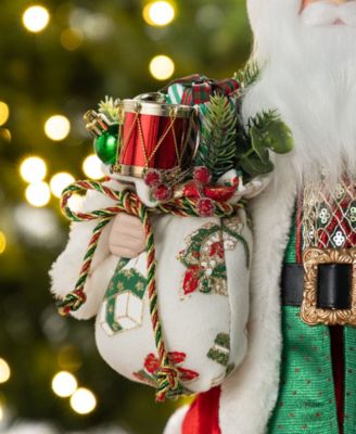 18" Faux Fur Christmas Traditional Santa Figurine