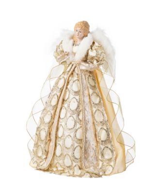 18.5" Faux Fur Christmas Angel Tree Topper