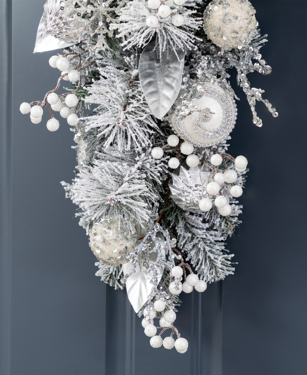 Glitzhome 30" Christmas Ornament And Berry Teardrop In Multi