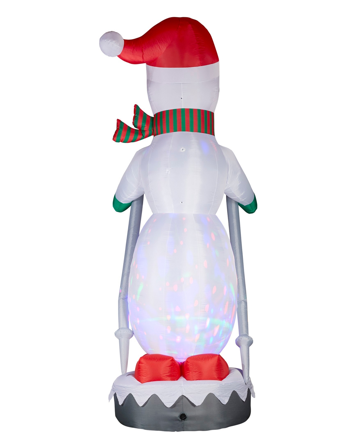 Glitzhome 20" Giant Disco Lighted Inflatable Skiing Snowman In Multi