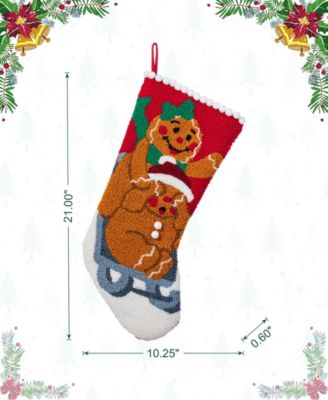 21" Hooked Gingerbread Man Christmas Stocking