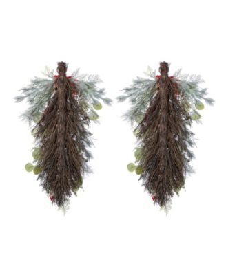 Christmas Magnolia Berry Teardrops, Set of 2