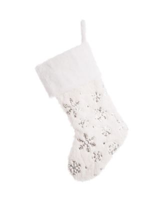 Plush with Snowflake Christmas Stockings, Set of 4