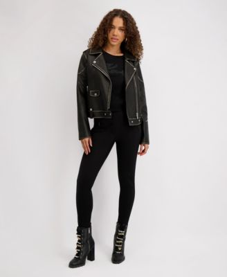 Petite Asymmetric Moto Coat