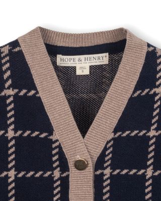 Little and Big Girls' Organic Long Sleeve Boyfriend Cardigan Sweater