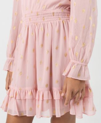 Big Girls Foil Dot Chiffon Dress