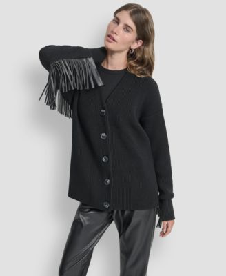 Women's Fringe Long Sleeve Cardigan Sweater